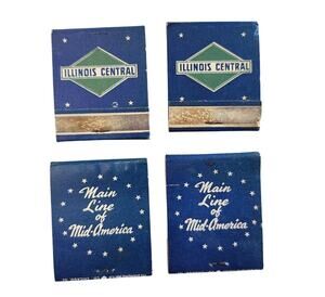 Lot 4 Vintage Illinois Central Main Line of Mid-America Matchbooks Train